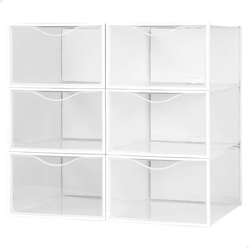 Boîte à chaussures empilable Max Home Blanc 6 Unités polypropylène ABS 23 x 14