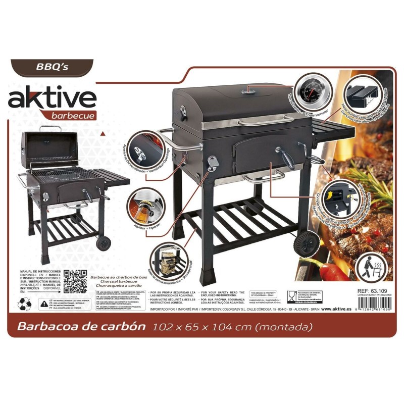 Barbecue Portable Aktive Métal Acier 102 x 104 x 65 cm