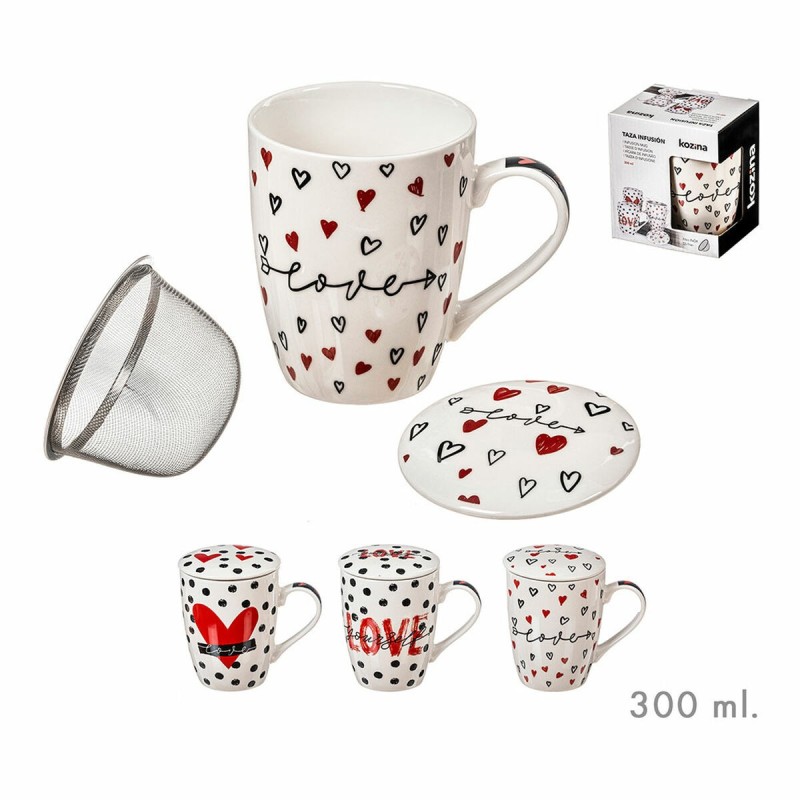 Tasse avec filtre pour infusions Kozina Saint Valentin 300 ml