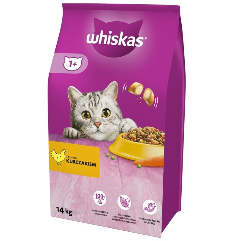 Aliments pour chat Whiskas   Adulte Poulet Légumes 14 Kg