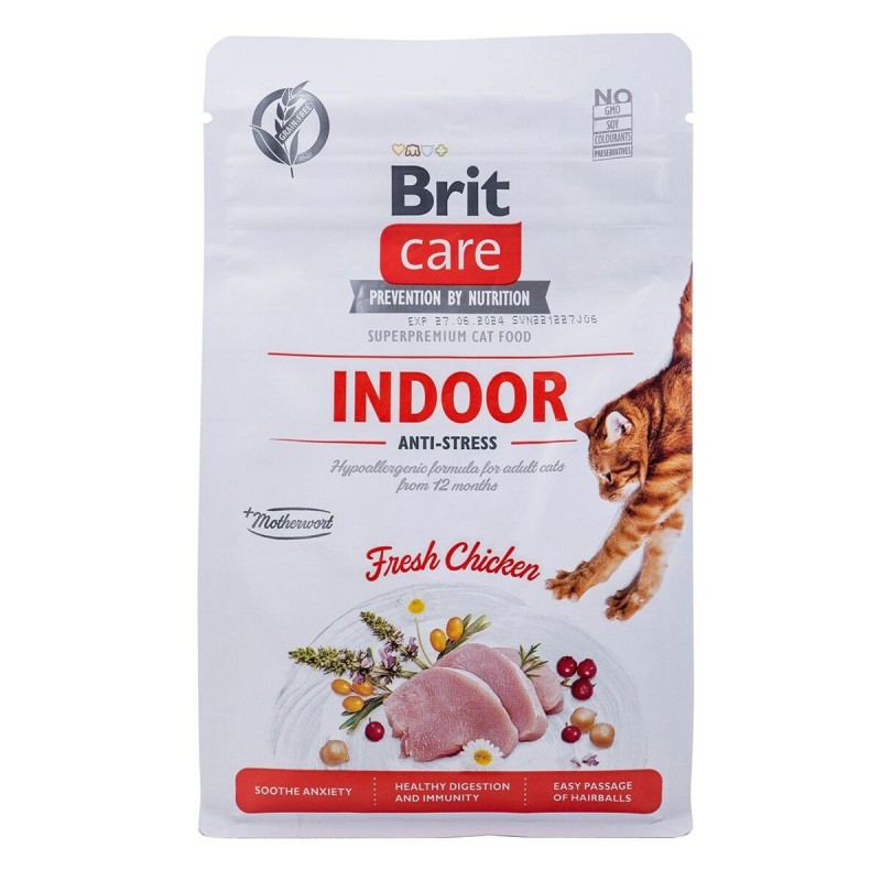 Aliments pour chat Brit Care Grain-Free Adult Indoor Anti-Stress Adulte Poulet 400 g