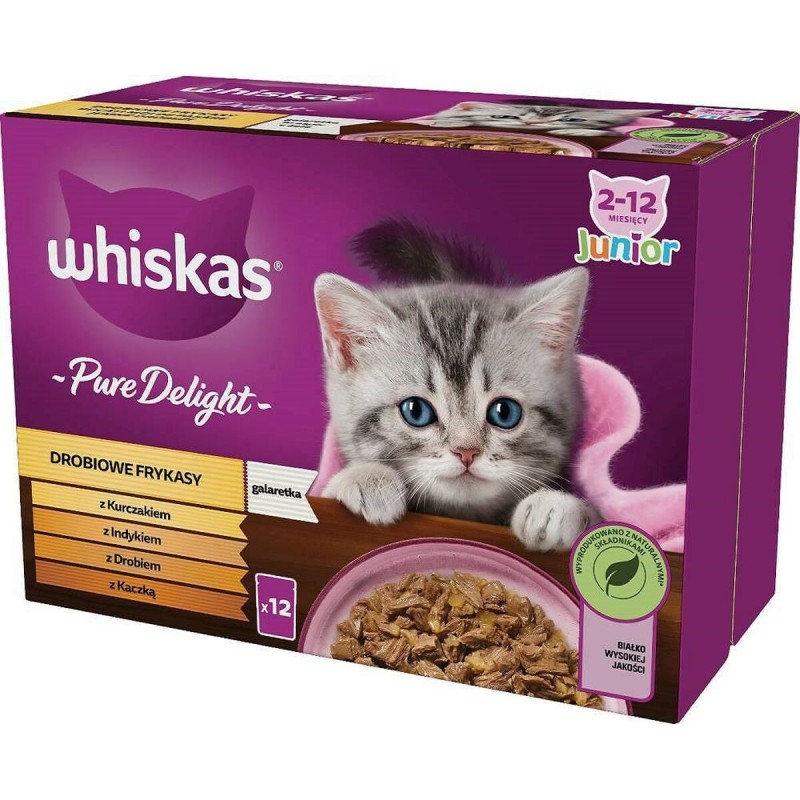 Aliments pour chat Whiskas                                 Poulet Dinde Canard Oiseaux 12 x 85 g