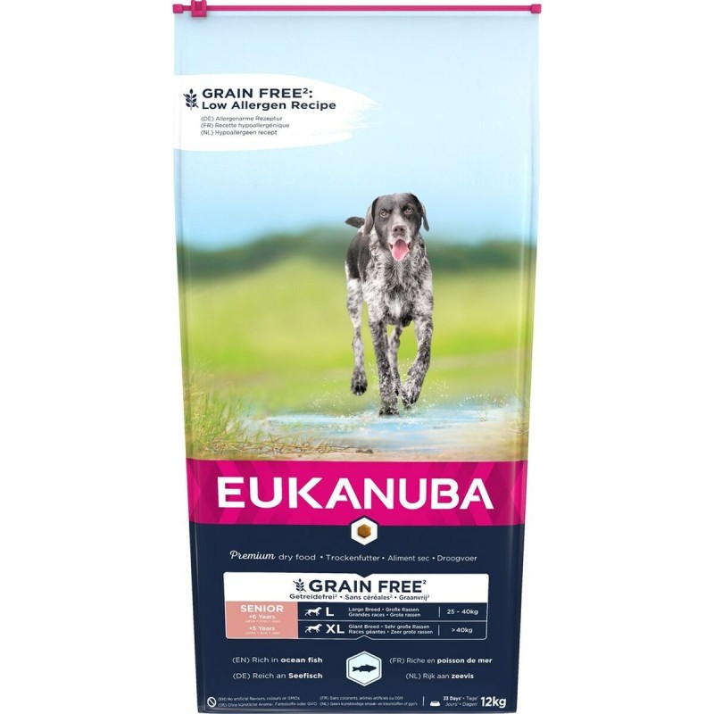 Nourriture Eukanuba Grain Free Senior large/giant breed Senior Poisson 12 kg