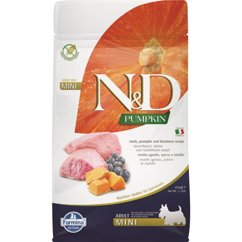 Nourriture Farmina N&D Mini Adulte Myrtille Agneau Citrouille 800 g