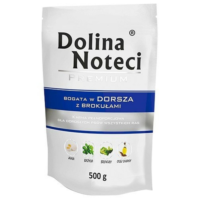 Alimentation humide Dolina Noteci Premium Veau Morue Cochon Brocoli 500 g