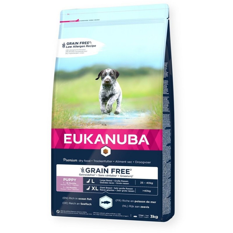 Nourriture Eukanuba Puppy large breed grain free ocean fish Poisson 3 Kg