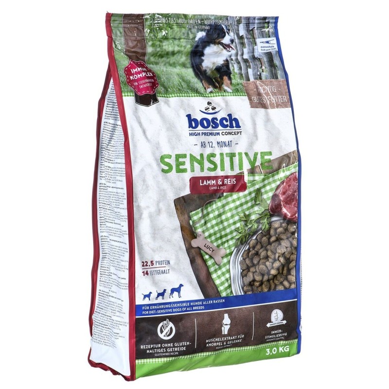 Nourriture BOSCH Sensitive Adulte Agneau Riz 3 Kg