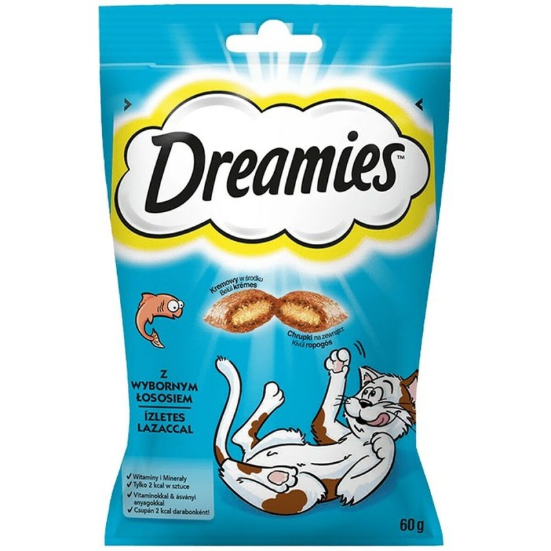 Collation pour Chat Dreamies Confiseries Saumon 60 L 60 g