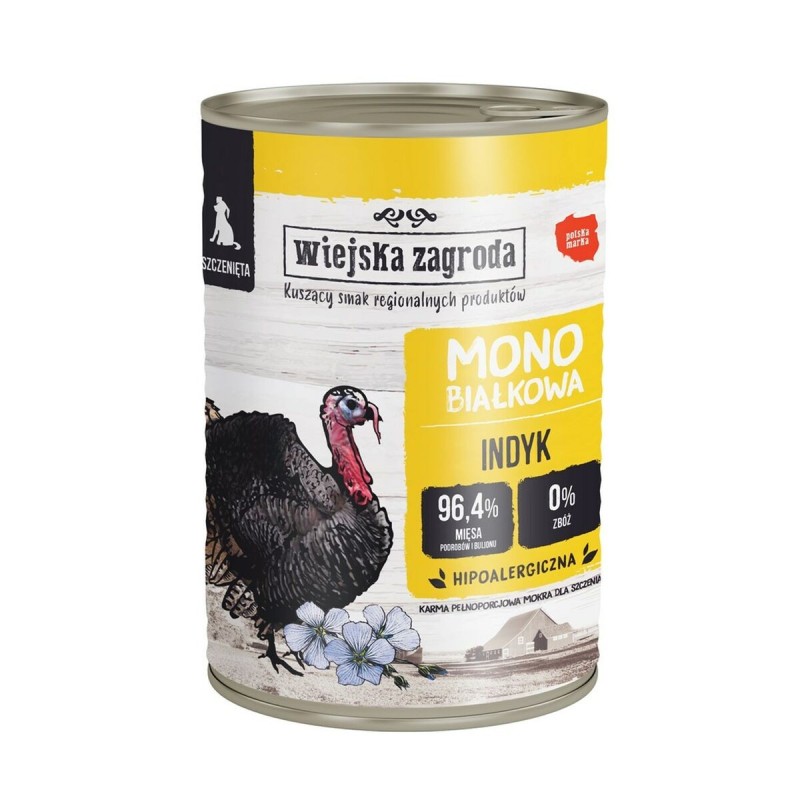 Alimentation humide WIEJSKA ZAGRODA Monoprotein Pavo Dinde 400 g