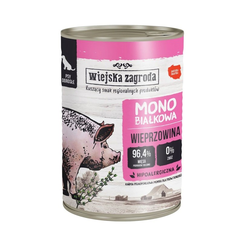 Alimentation humide WIEJSKA ZAGRODA Cerdo monoproteico Cochon 400 g