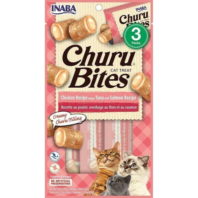 Collation pour Chat Inaba Churu Bites Poulet Saumon Thon Poisson