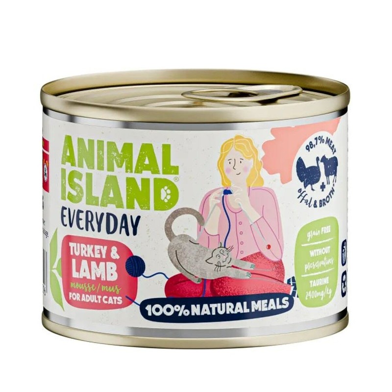 Aliments pour chat ANIMAL ISLAND Turkey 200 g