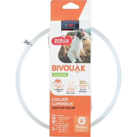 Collier pour Chien Zolux BIVOUAK LED Bleu 60 cm 30 cm