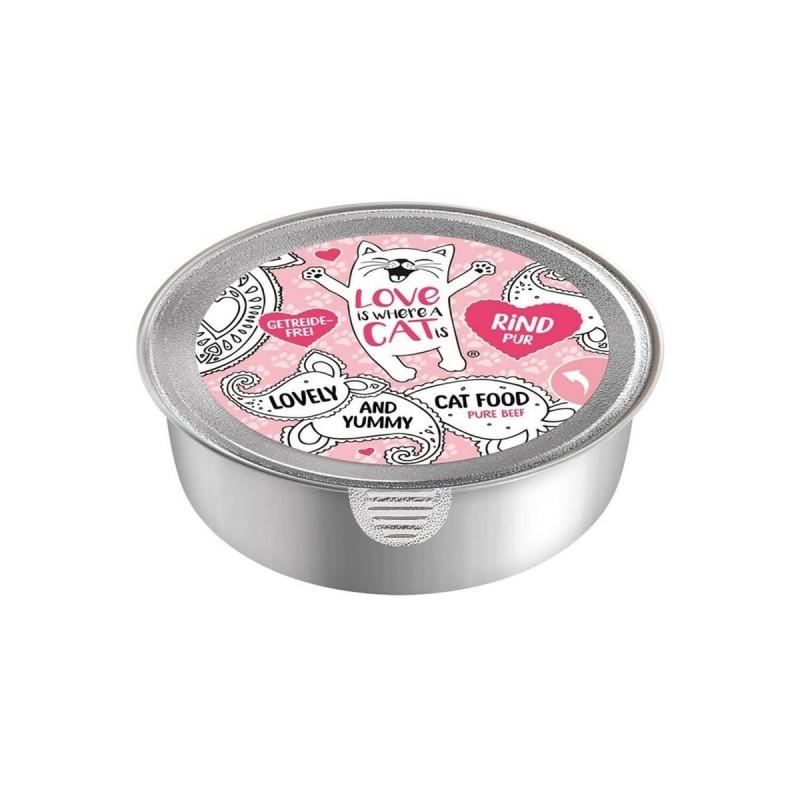 Aliments pour chat LOVE IS WHERE A CAT IS 2190240 Viande de bœuf 85 g