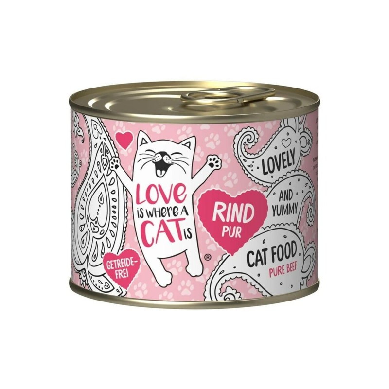 Aliments pour chat LOVE IS WHERE A CAT IS 2191240 Viande de bœuf 200 g