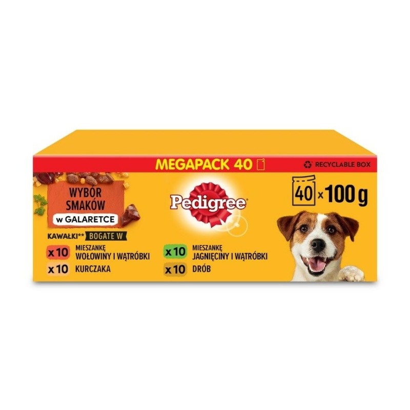 Alimentation humide Pedigree                                 Poulet Veau Agneau Foie Viande de bœuf Oiseaux 40 x 100 g