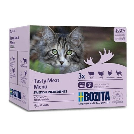 Aliments pour chat Bozita Tasty meat menu 12 x 85 g