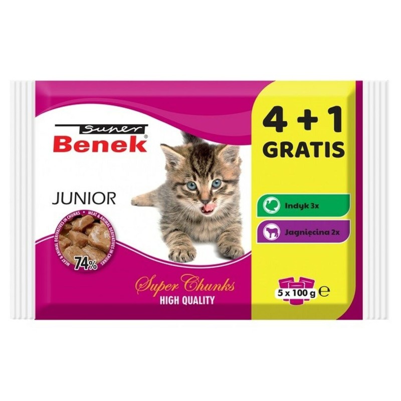 Aliments pour chat Super Benek Junior Dinde Agneau