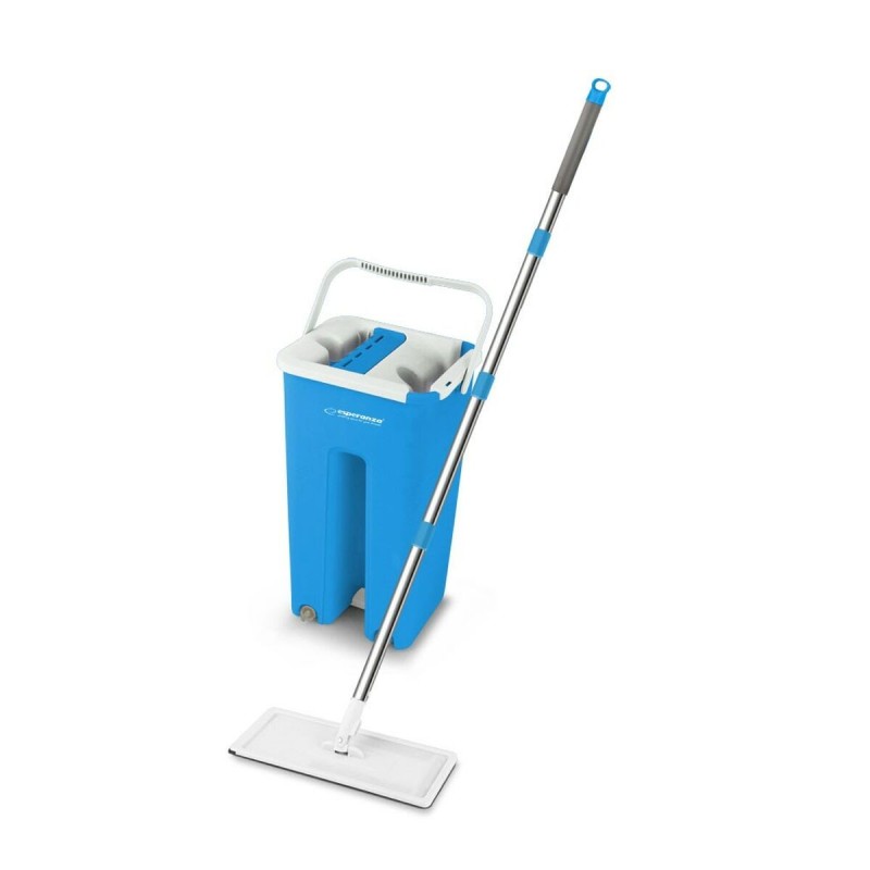 Mop with Bucket Esperanza EHS004 Bleu Blanc Microfibre