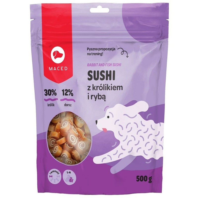 Snack pour chiens Maced Rabbit for sushi with fish Poisson Lapin 500 g