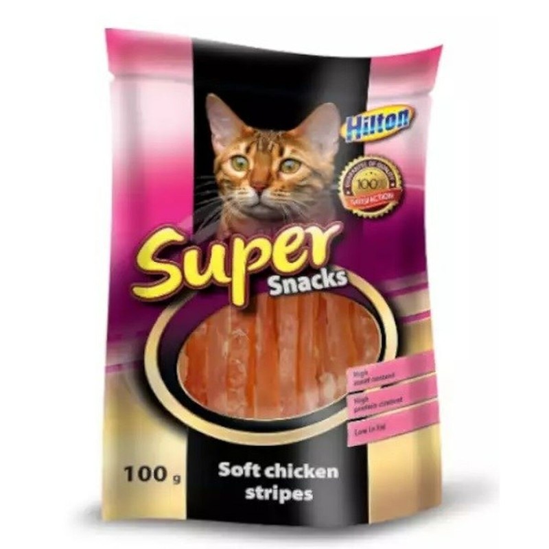 Collation pour Chat Hilton Soft chicken stripes Poulet 100 g