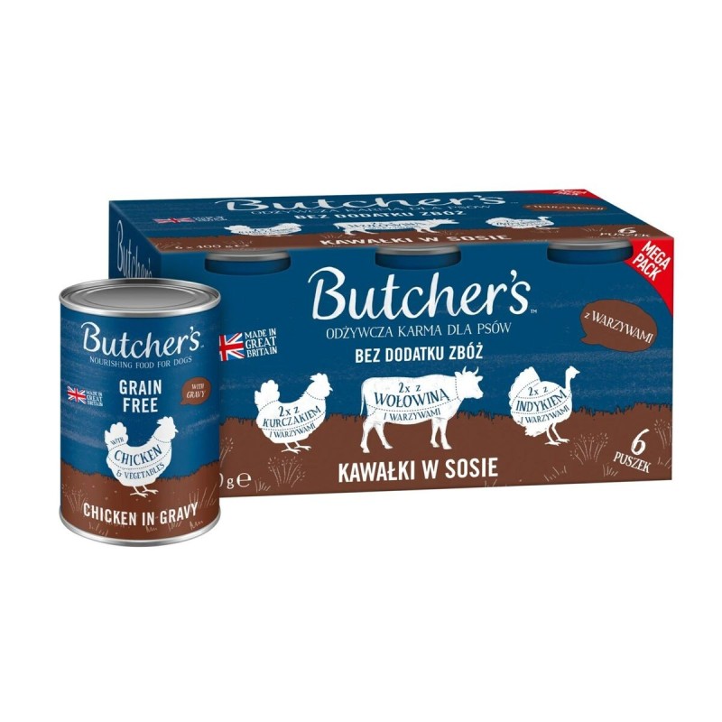 Alimentation humide Butcher's BUTCHER S Original Mega pack Poulet 6 x 400 g