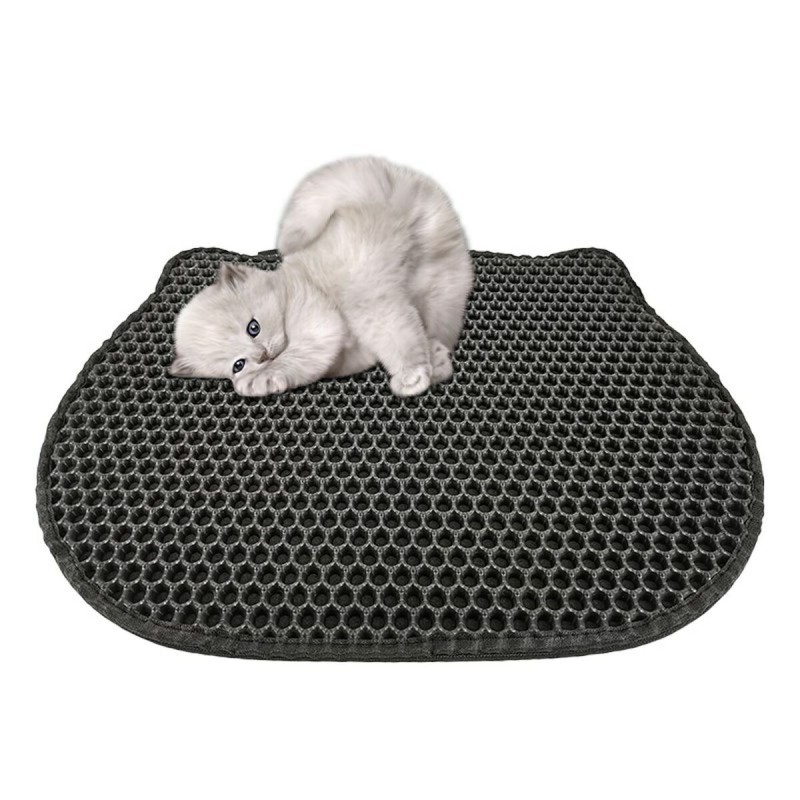 Tapis de Litière pour Chat Diamentiq Noir EVA (1 Pièce)