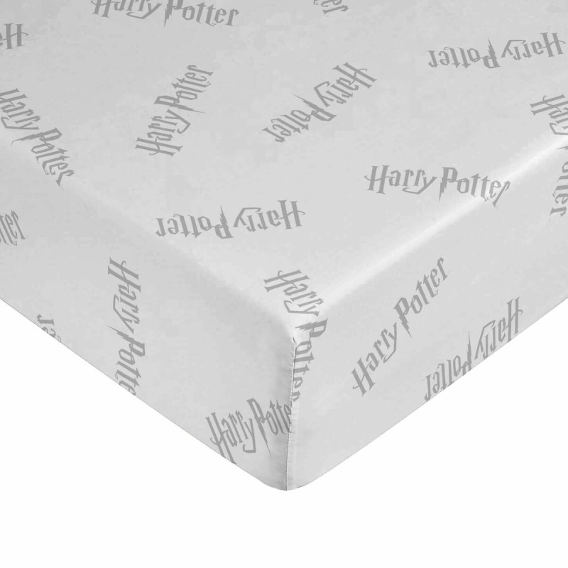 Drap housse Harry Potter Blanc Gris Lit 1 persone