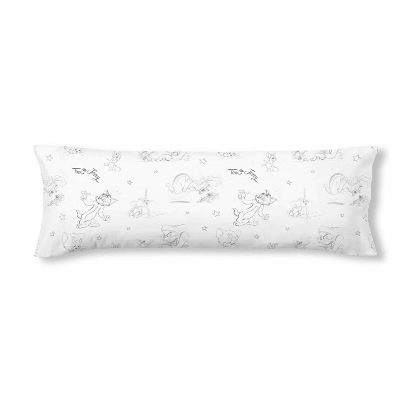 Taie d'oreiller Tom & Jerry Blanc Multicouleur 175 Fils 80x80cm