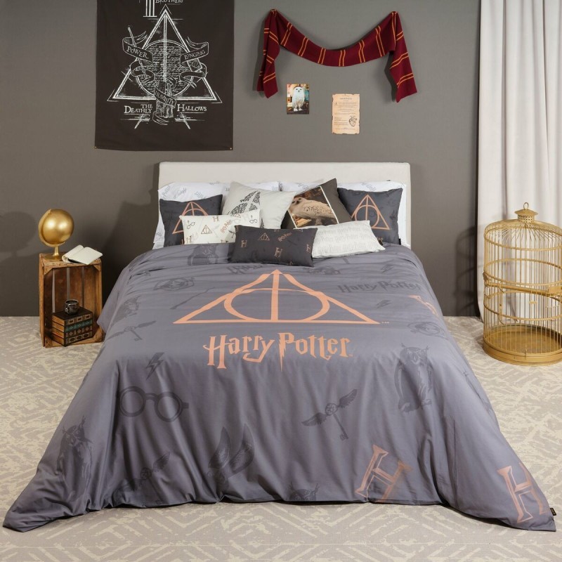 Housse de Couette Harry Potter Deathly Hallows Multicouleur 175 Fils 155 x 220 cm Lit 1 persone