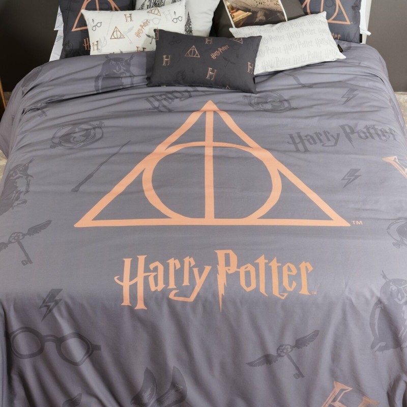 Housse de Couette Harry Potter Deathly Hallows Multicouleur 175 Fils 155 x 220 cm Lit 1 persone