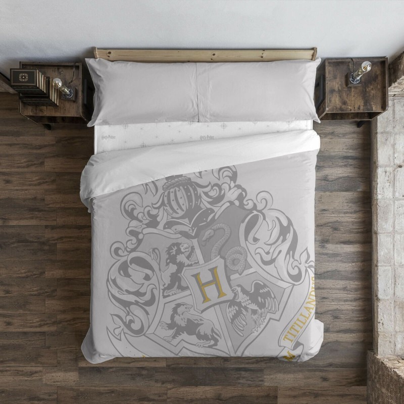 Housse de Couette Harry Potter Hogwarts Gris Multicouleur 175 Fils 260 x 240 cm Lit king size