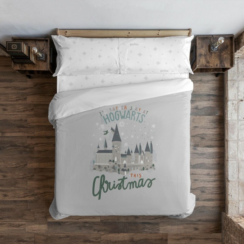 Housse de Couette Harry Potter Hogwarts in Christmas Multicouleur 175 Fils 220 x 220 cm Lit 2 persones