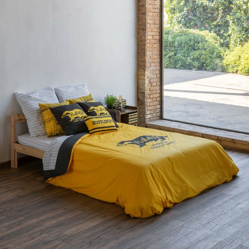 Housse de Couette Harry Potter Hufflepuff Values Jaune Multicouleur 175 Fils 220 x 220 cm Lit 2 persones