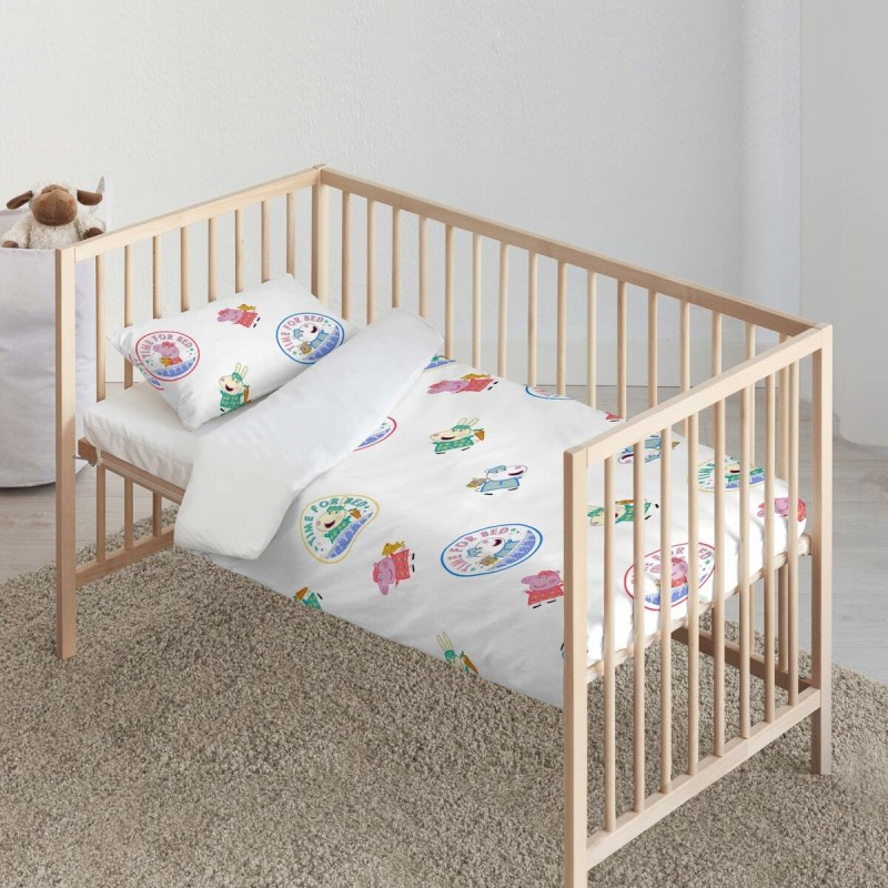 Housse de couette pour berceau Peppa Pig Time bed 115 x 145 cm