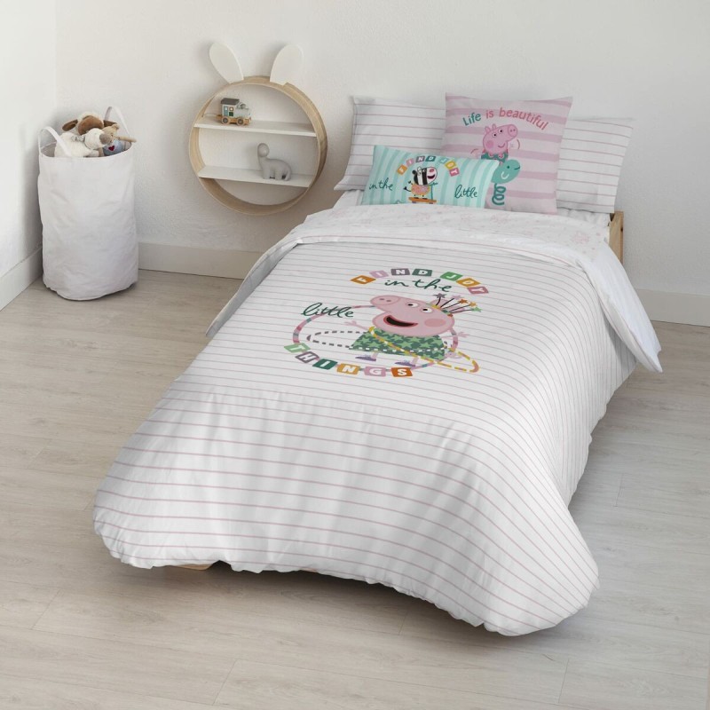 Housse de Couette Peppa Pig Find Joy Multicouleur 175 Fils 140 x 200 cm