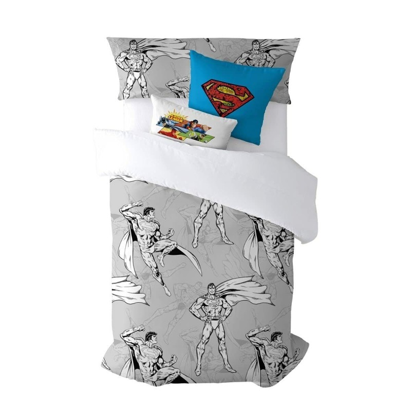 Housse de Couette Superman Superman Gris 175 Fils 180 x 220 cm