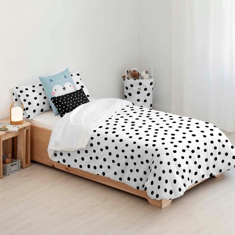 Housse de Couette Kids&Cotton Kibo Blanc Noir 180 x 220 cm