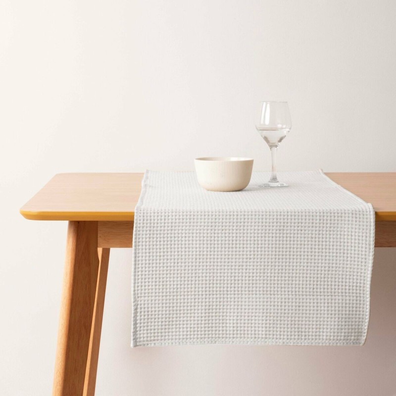 Chemin de Table Belum Waffle Crème Naturel 45 x 140 cm