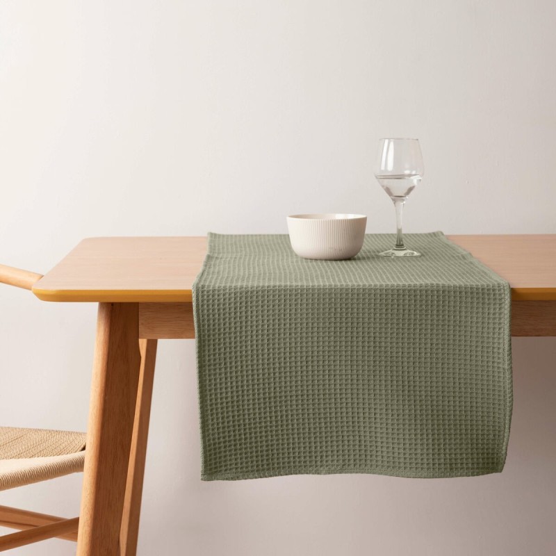 Chemin de Table Belum Waffle Vert 45 x 140 cm