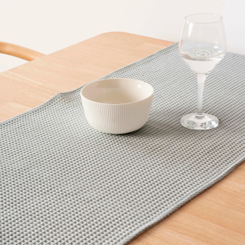 Chemin de Table Belum Waffle Gris clair 45 x 140 cm