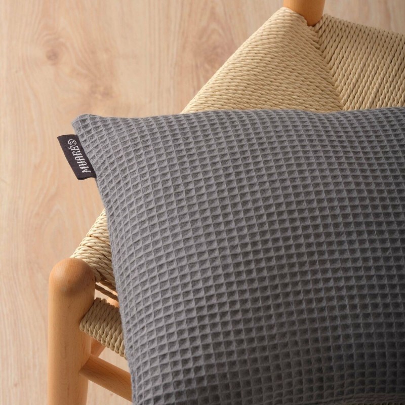 Housse de coussin Belum Waffle Gris 50 x 50 cm