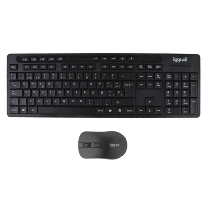 clavier et souris iggual IGG319277 Noir Espagnol Qwerty QWERTY