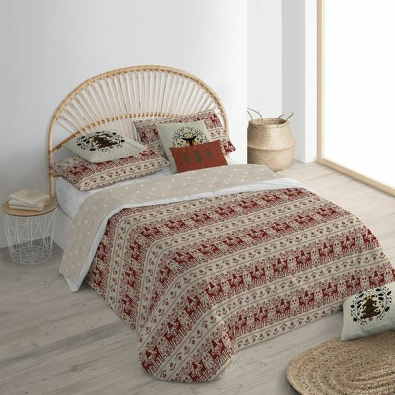 Housse de Couette Decolores Merry Christmas 44 Multicouleur 175 Fils 220 x 220 cm