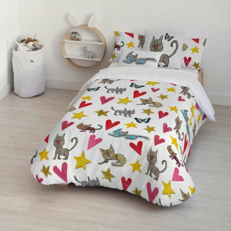 Housse de Couette Decolores Gatets Multicouleur 175 Fils 260 x 240 cm