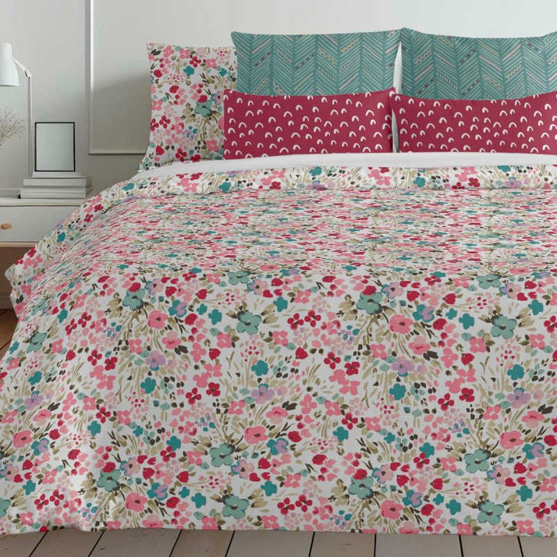 Housse de Couette Decolores Loni Multicouleur 175 Fils 140 x 200 cm