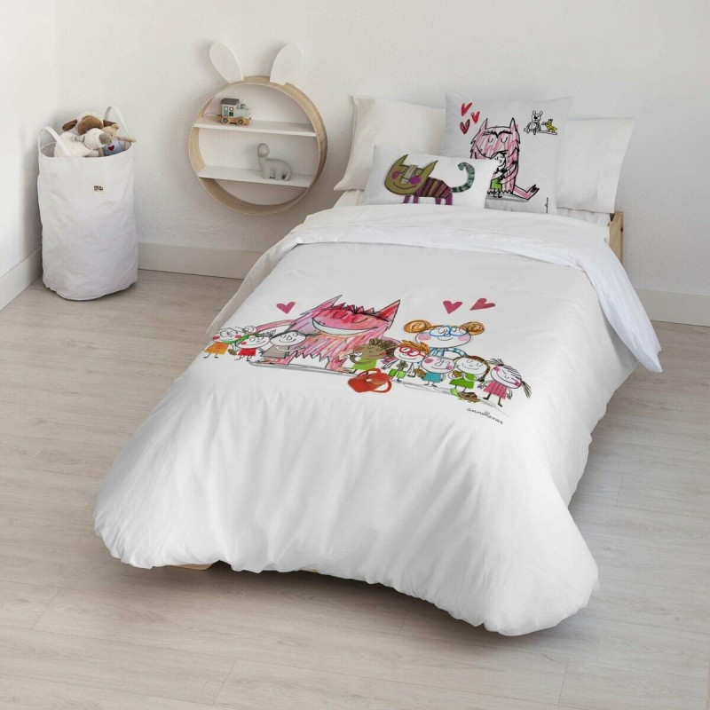 Housse de Couette Decolores Al cole Multicouleur 175 Fils 140 x 200 cm Goulot de bouteille