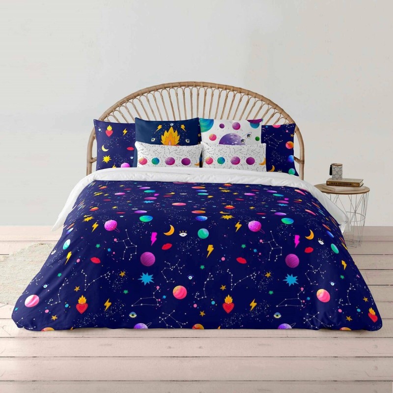 Housse de Couette Decolores Cosmos Multicouleur 175 Fils 140 x 200 cm Goulot de bouteille