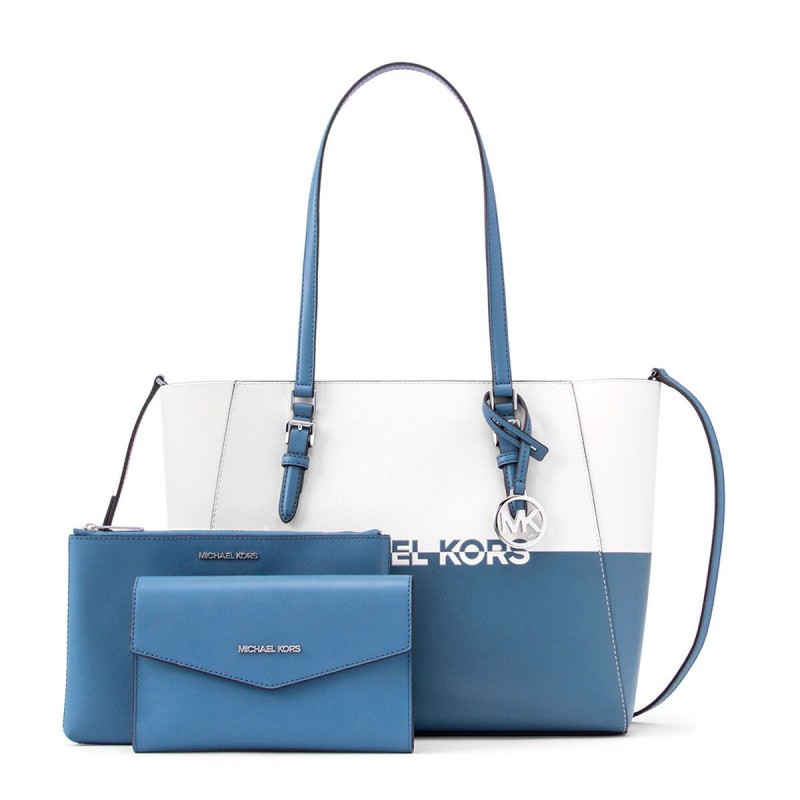 Sac-à-main Femme Michael Kors CHARLOTE-DENIM-MULTI Bleu 27 x 34 x 11 cm