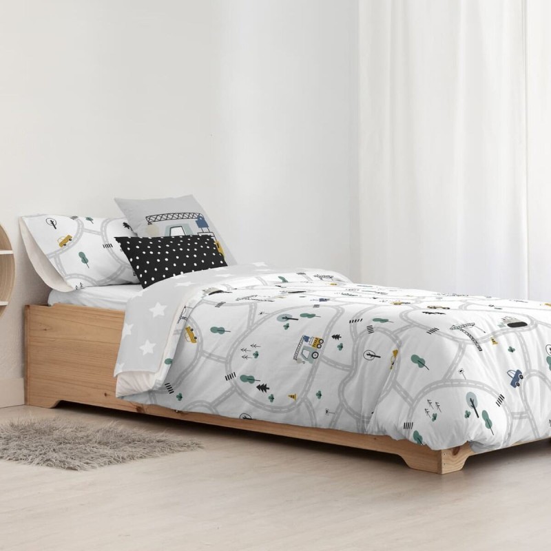 Housse de Couette Kids&Cotton Brail Blanc 180 x 220 cm